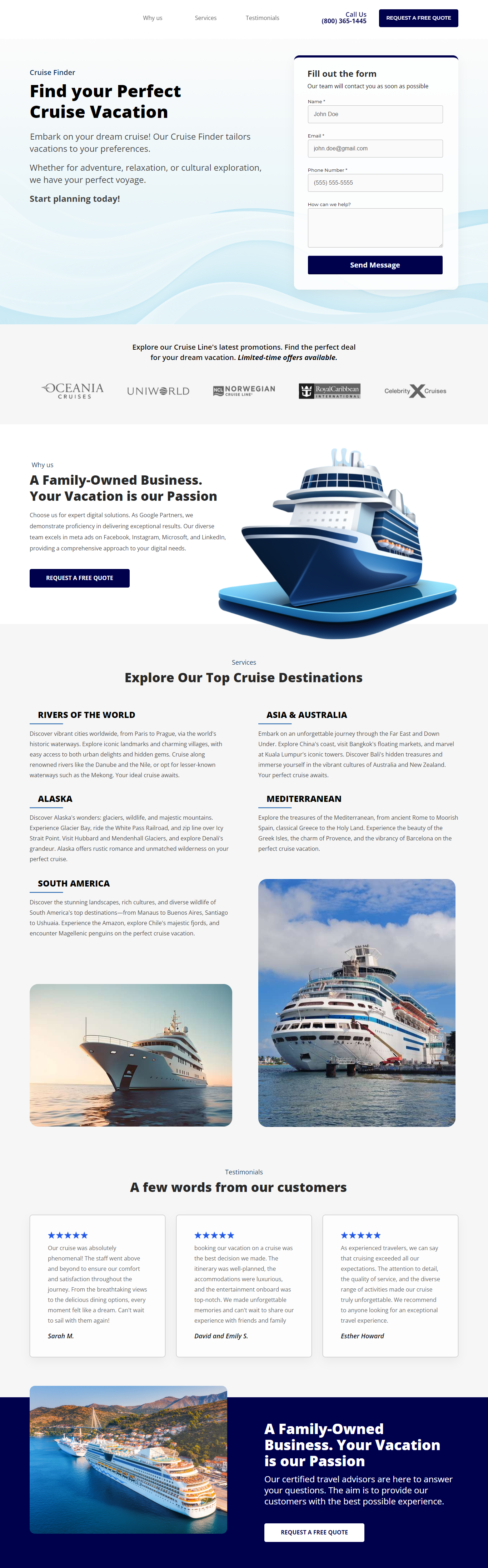 Travel Direct Corporation - Landing Page