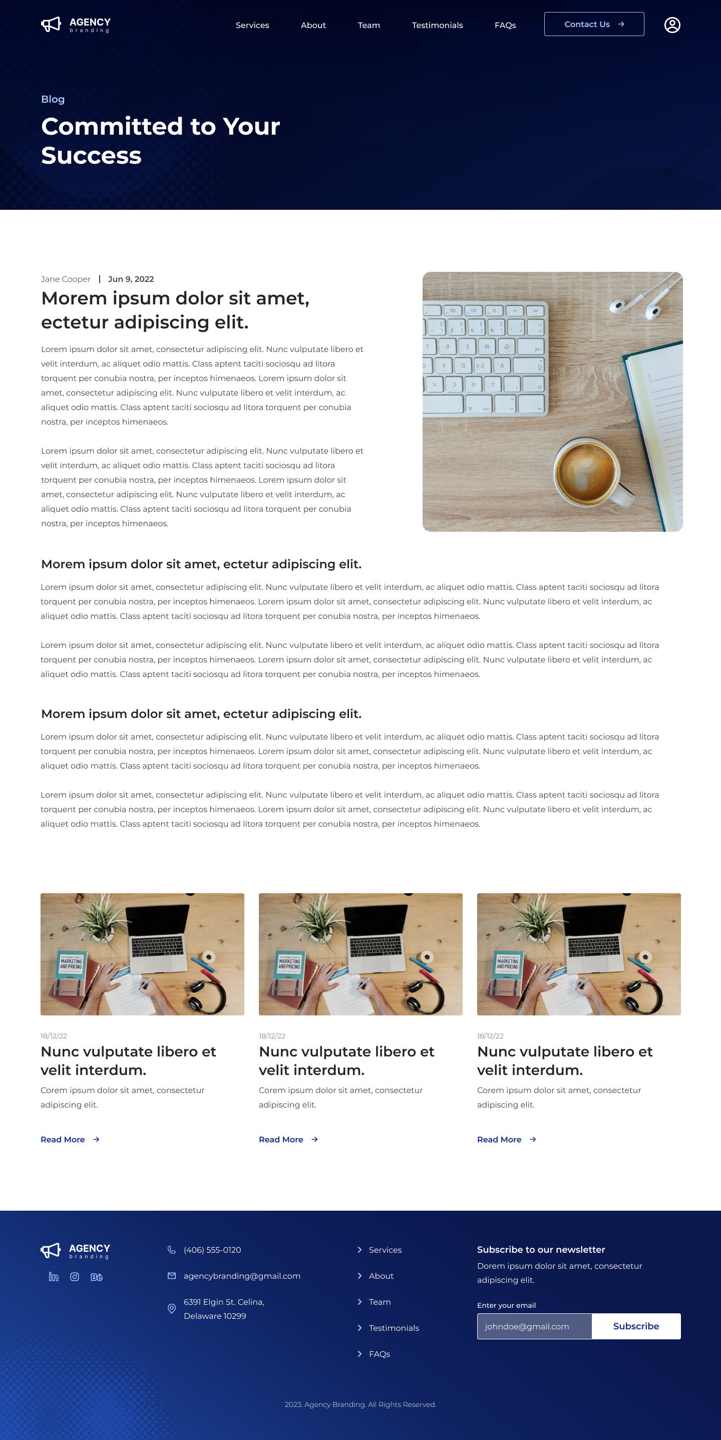 Marketing Website Template Kit - Blog Post Page