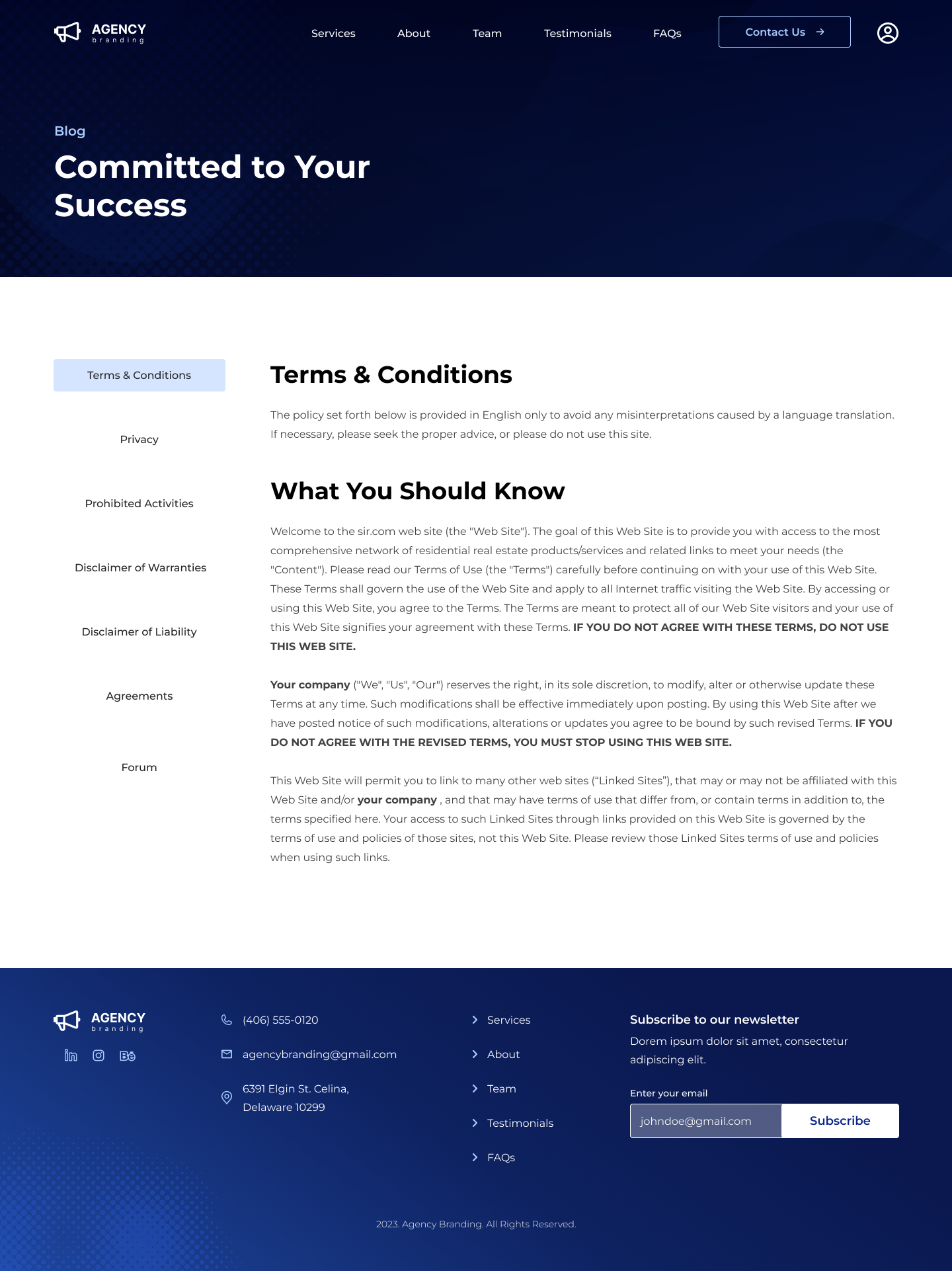 Marketing Website Template Kit - Privacy Page